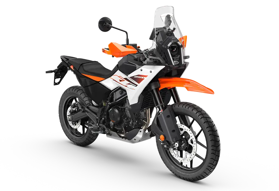 KTM 2025 250 adventure white right front view