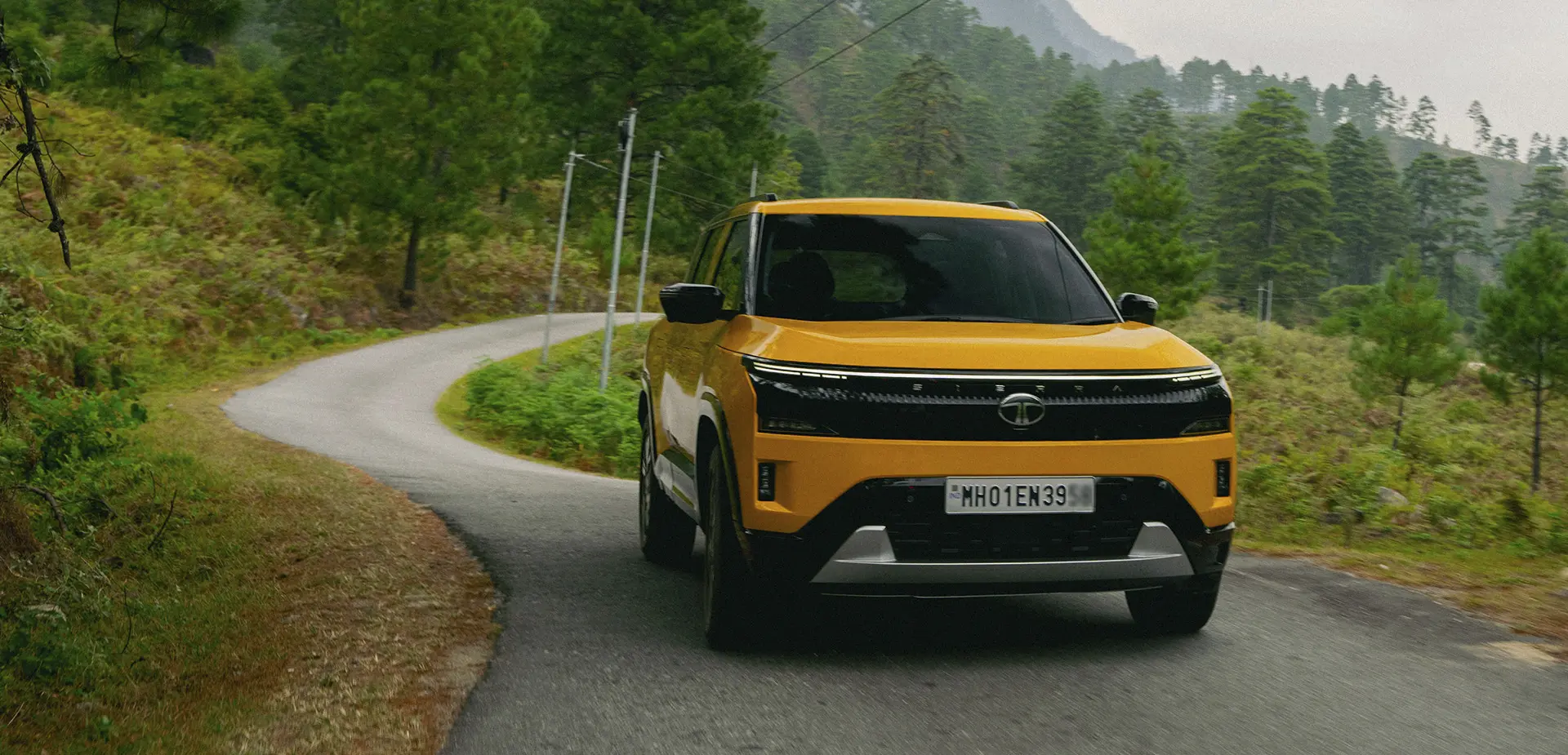 Tata sierra on mountain roads