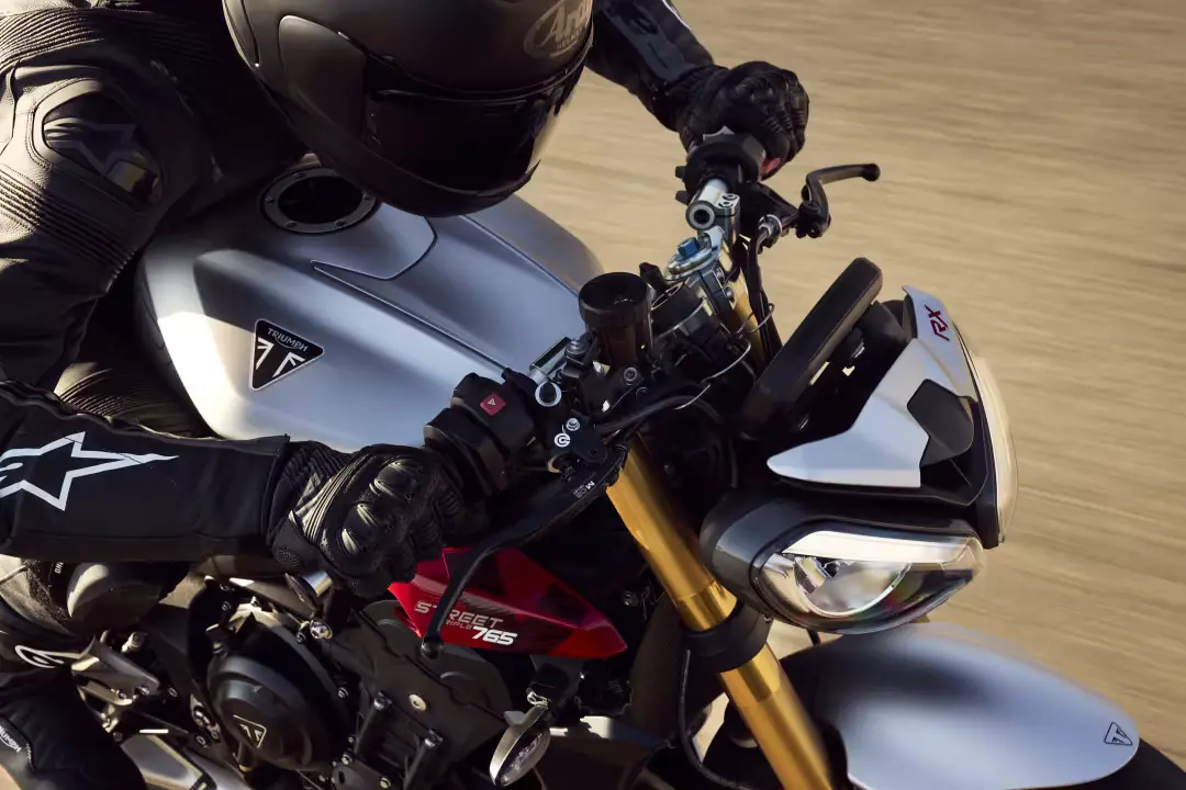 Triumph Street Triple 765 RX while ridding