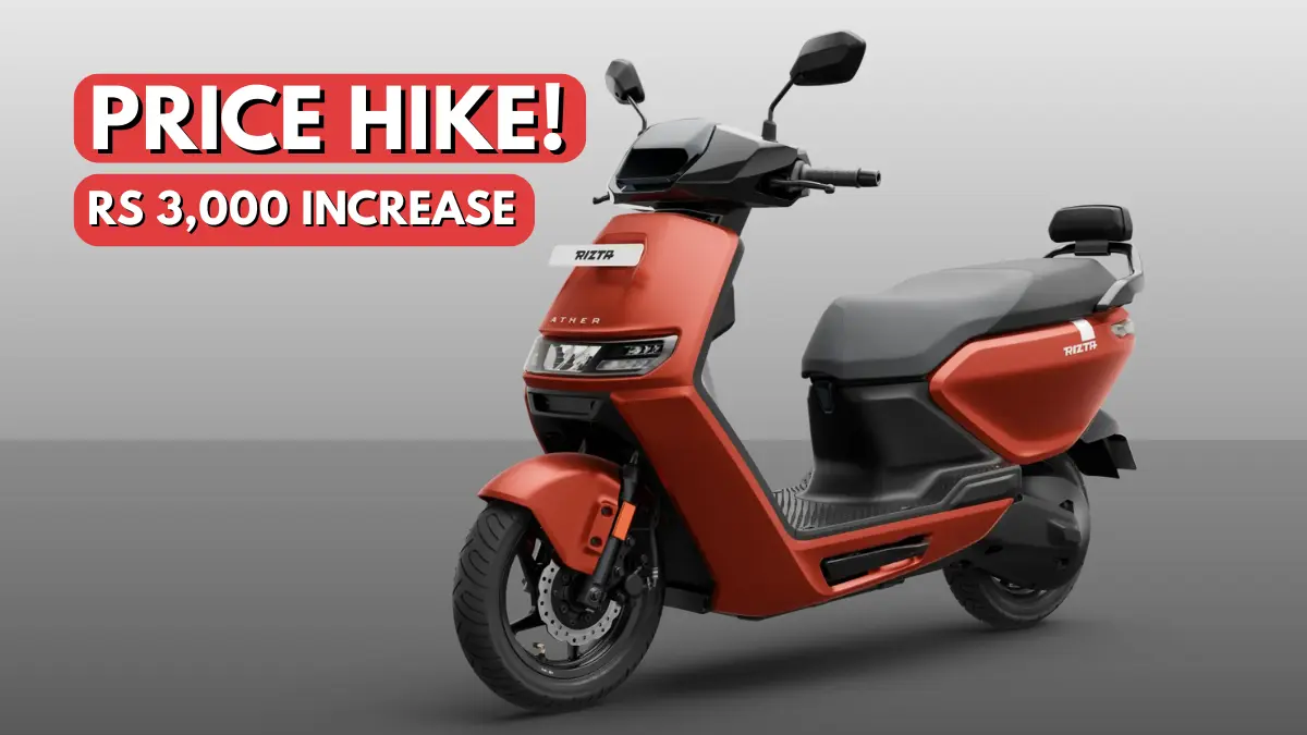 Ather Confirms Up to Rs 3,000 Price Rise
