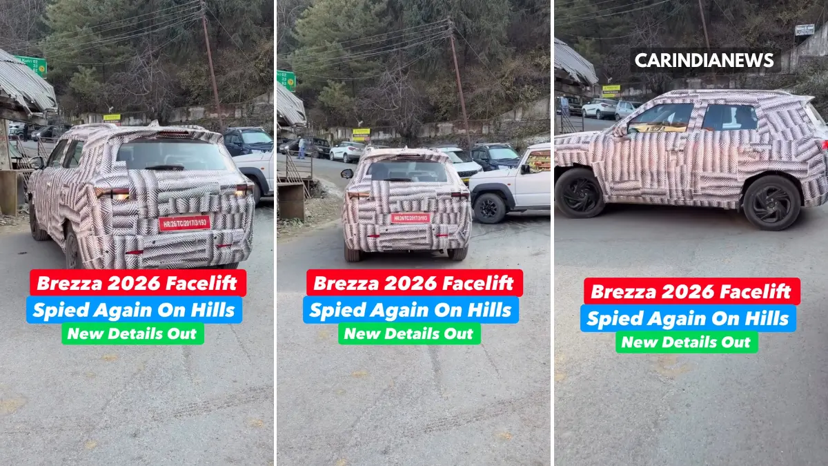 Brezza 2026 facelift spied again on hills