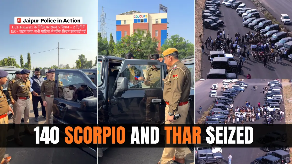 Jaipur Police Seize Over 140 Mahindra Thar And Scorpio SUVs For Illegal Window Tints