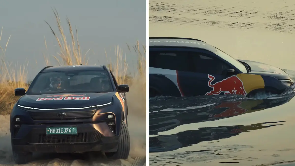 Tata Harrier.ev Crosses River
