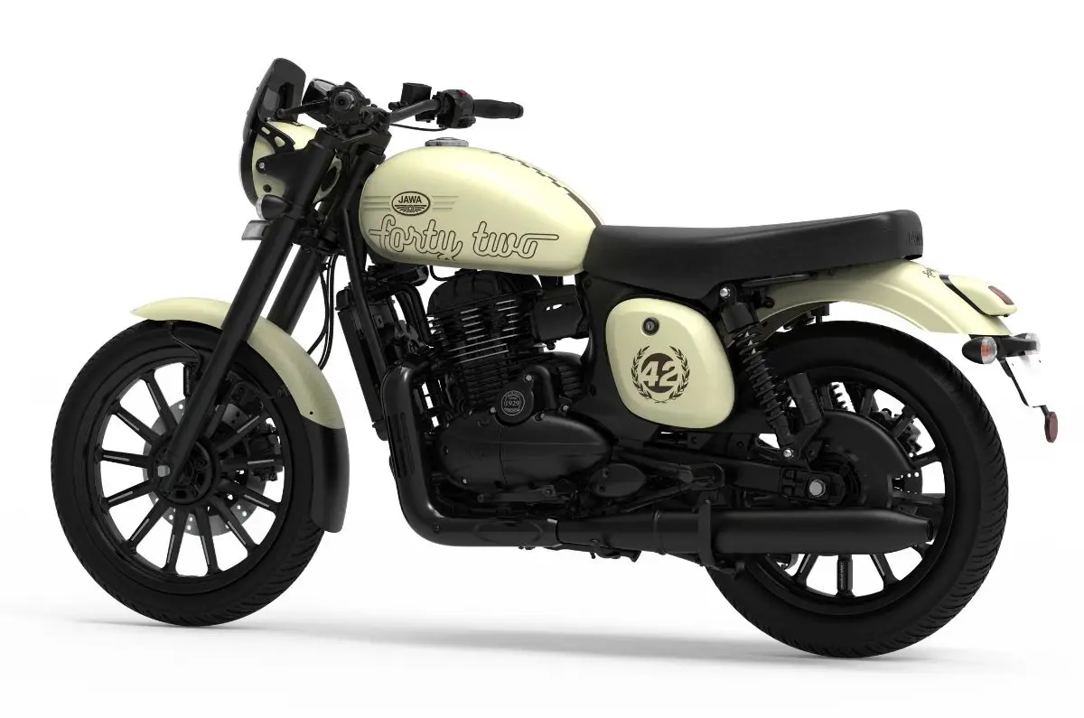 2026 Jawa 42 Ivory color side profile