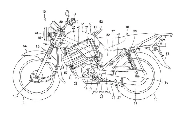 Upcoming honda electric 2 wheeler bike patent files