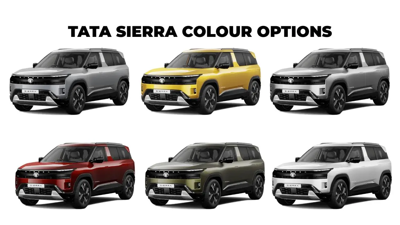 2026 Tata Sierra Colour Options Colour Options Gallery