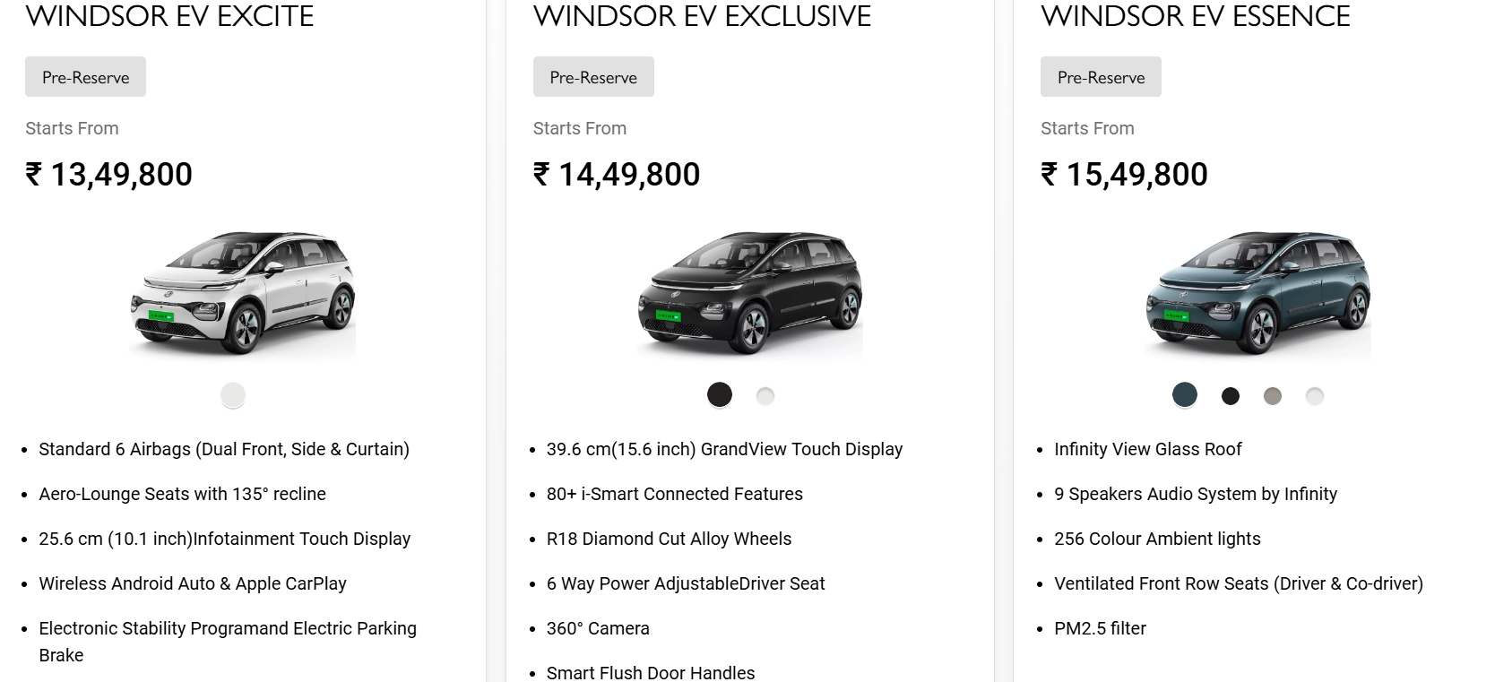 Mg Windsor Ev Price With Feature